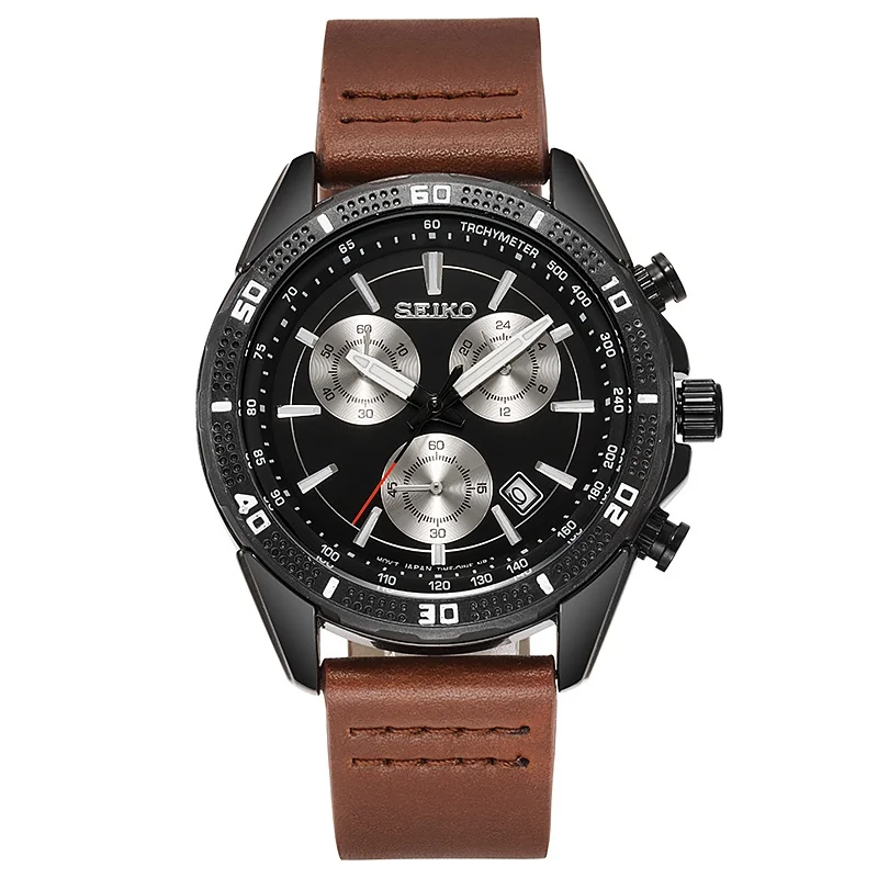 

Новинка 2022, мужские часы Seiko, ремешок из нержавеющей стали для чехла, модный кварцевый механизм, высококачественный хронограф, новый цифербл...