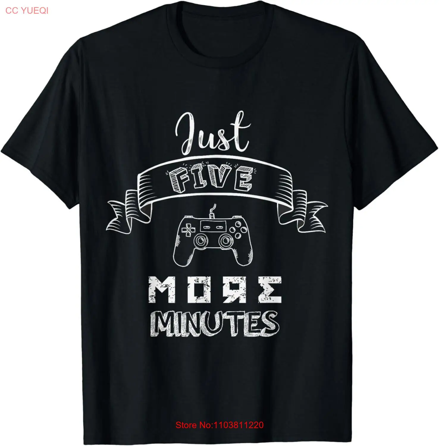 Футболка унисекс с забавным надписью Just Five More Minutes