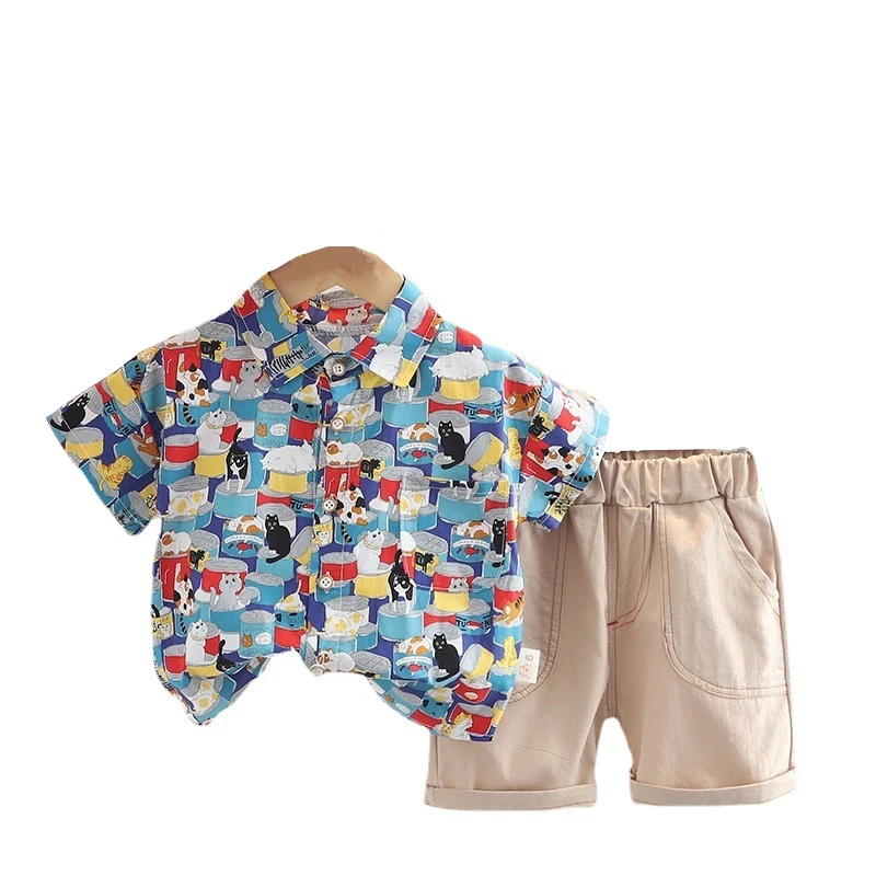 

New Summer Baby Boys Clothes Suit Children Fashion Cartoon Shirt Shorts 2Pcs/Sets Toddler Sports Casual Costume Kids Tracksuits