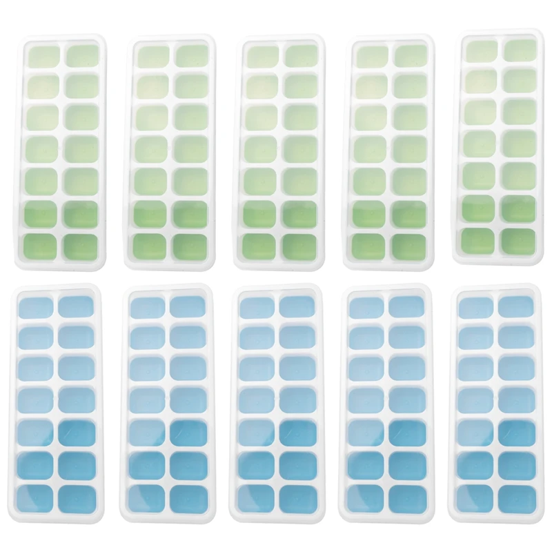 

Ice-Cube Mould, Pack Of 10, With Lid, Silicone, Easy To Demould,140 Ice-Cube Trays, Whisky, Cocktails, Freezer, Drinks