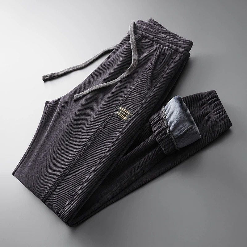 Зимние мужские флисовые спортивные штаны повседневные тонкие утепленные теплые
