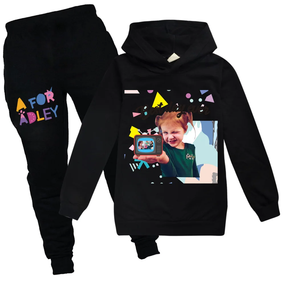 

Детский хлопковый спортивный костюм для девочек, с капюшоном и штанами