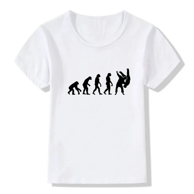 Летняя Футболка С Принтом Эволюция Дзюдо Для Мальчиков Детский Повседневный Топ