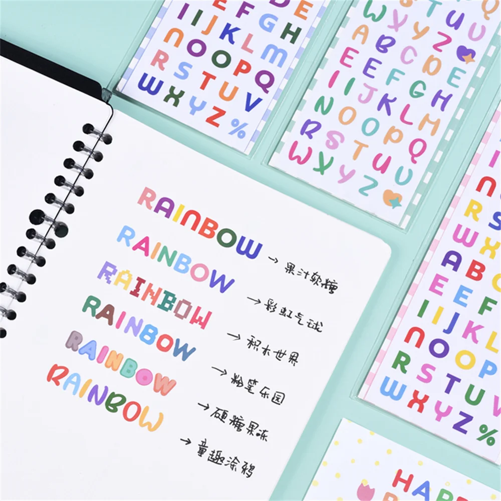 

2sheets Candy Numbers Alphabet Stickers Scrapbooking Supplies Adhesive Planner Labels Diary Journal Photo Album Deco Stationery