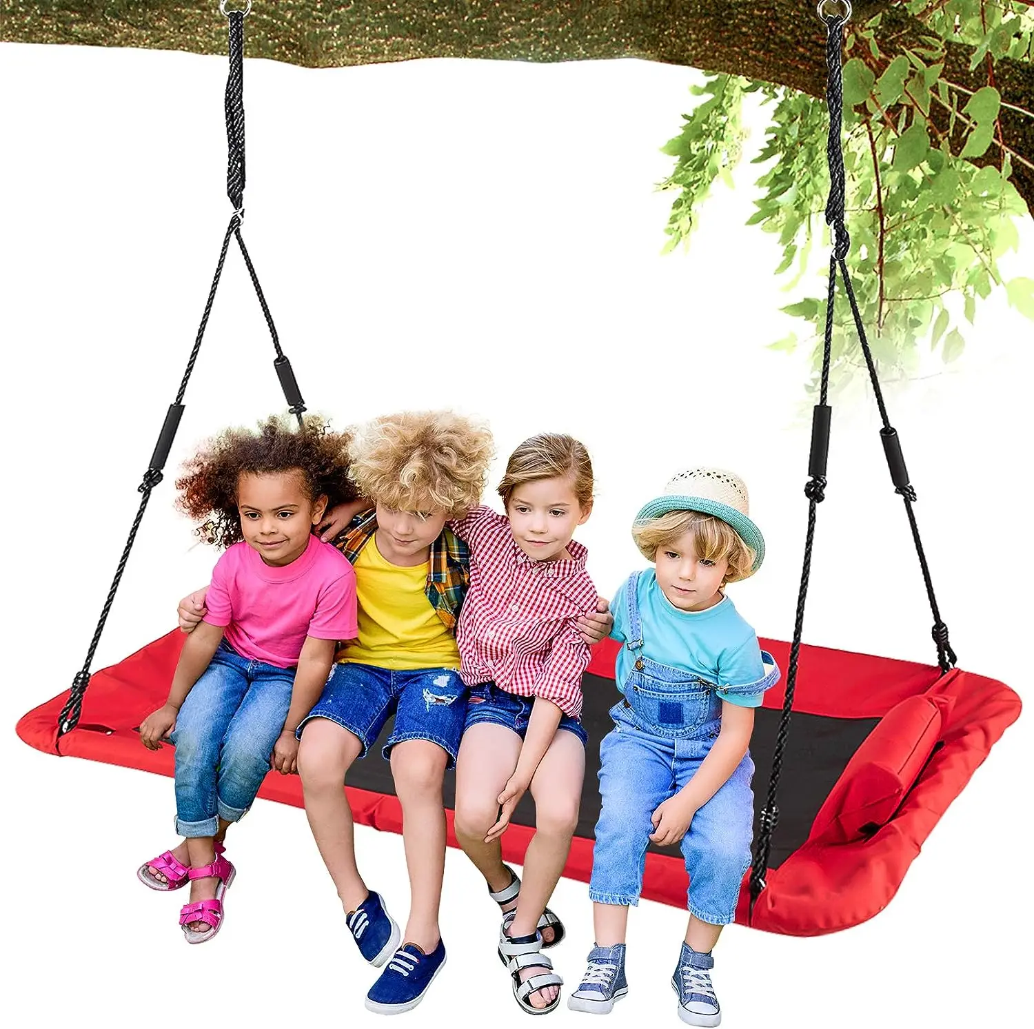 

Tree Swing for Kids, 59 Inch Outdoor Swing Sets for Backyard, Flying Platform Swing Seat with 2 Hanging Straps, 700lb Capacity,