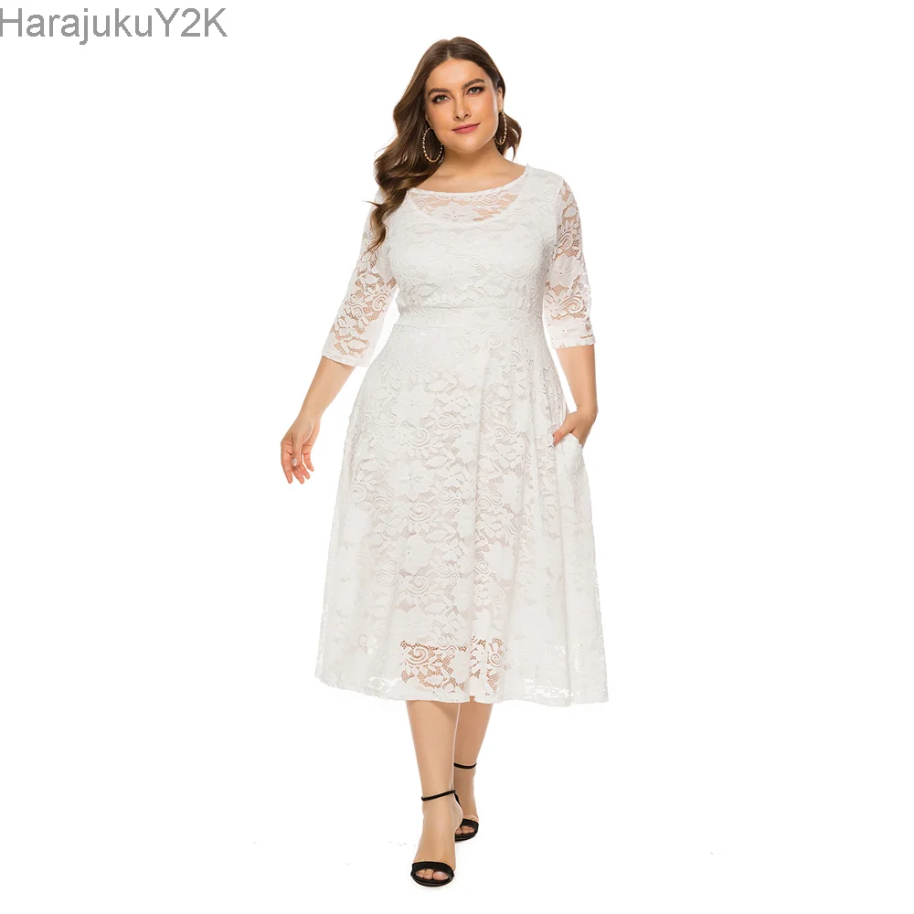 2022 New Women Plus size Dress Black White Long Sleeve Larges Big Plussize Autumn Clothes clothing Casual Wear For Female Suits
