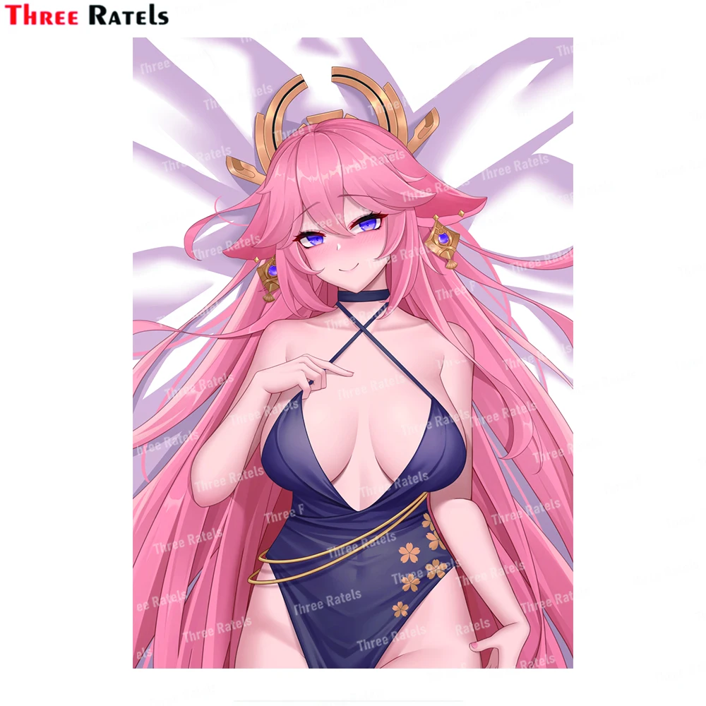 

Ударопрочные наклейки Three Ratels I881 Yae Miko Genshin для украшения кузова автомобиля, пленка против царапин, водонепроницаемая пленка для ноутбука