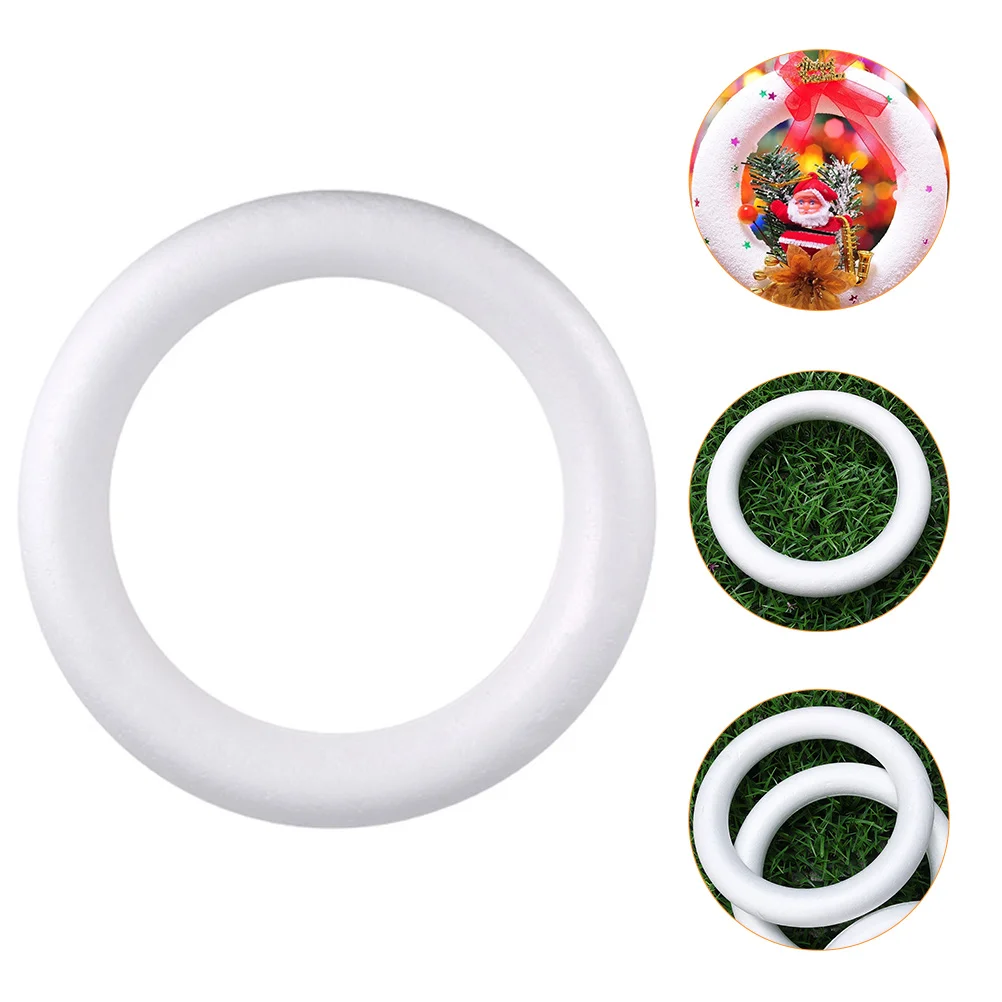 

Fomiyes Christmas Decor Foam Wreath Forms 12 Inch Circle Rings White Floral Ring DIY Arts Wedding Decor