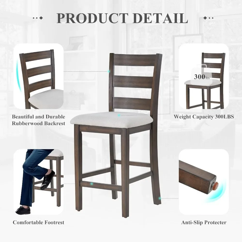 Барный стул набор из 4 стульев барные стулья мягкой ткани обеденные со спинками и