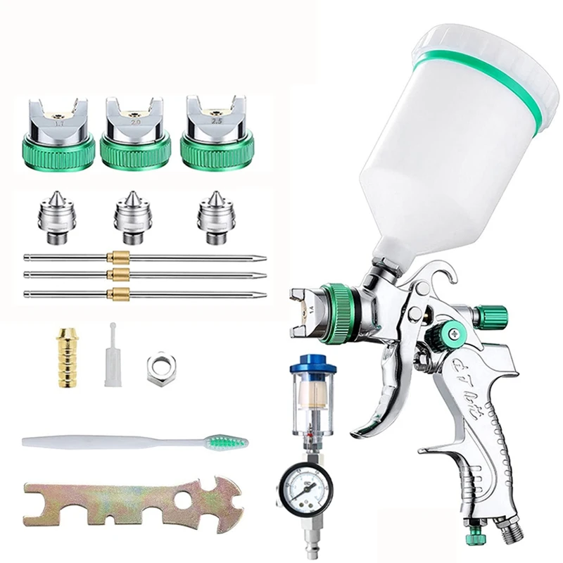 

1Set Portable With Pressure Regulator Steel Nozzle Gravity Spray Tools Car Paint Spray Tools
