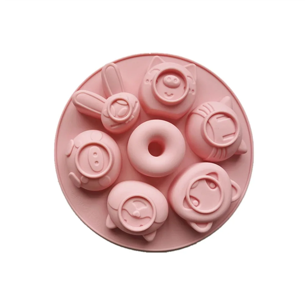 

Steamable Silicone Cake Mold with Cover Steamed Rice Cake Mold Cartoon Cake Mold Baby Fondant Molds