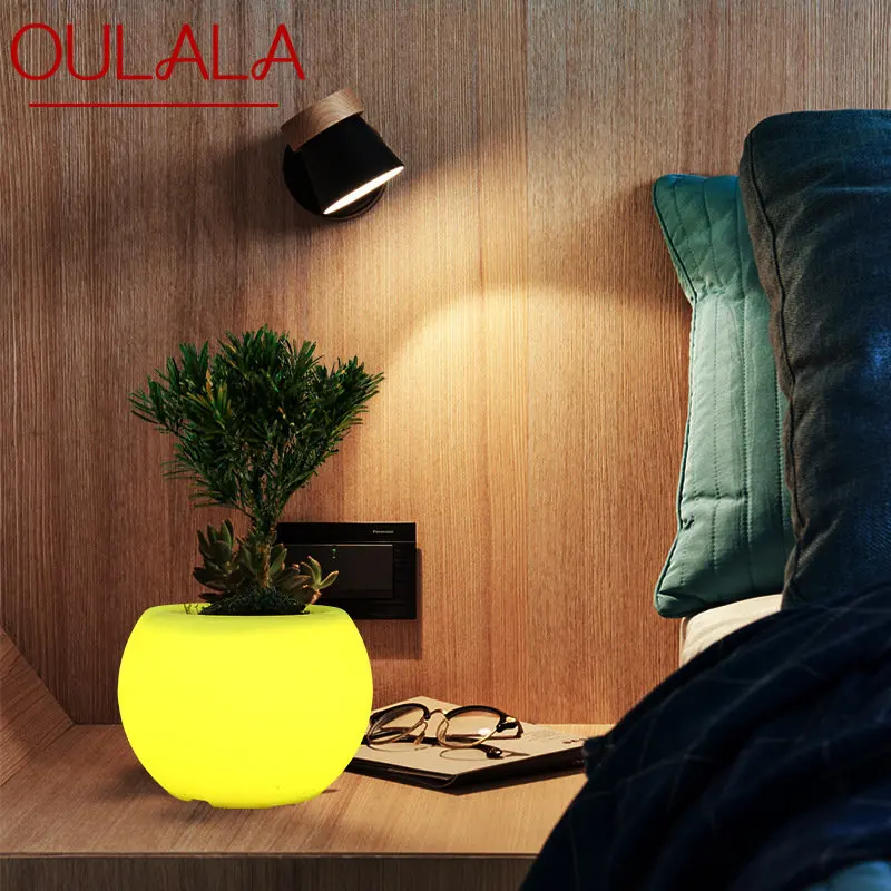

OULALA New Product 16 Colors Desk Lamp With Remote Control Waterproof IP65 Plant Pot USB Table Lights for Home Villa Decoration