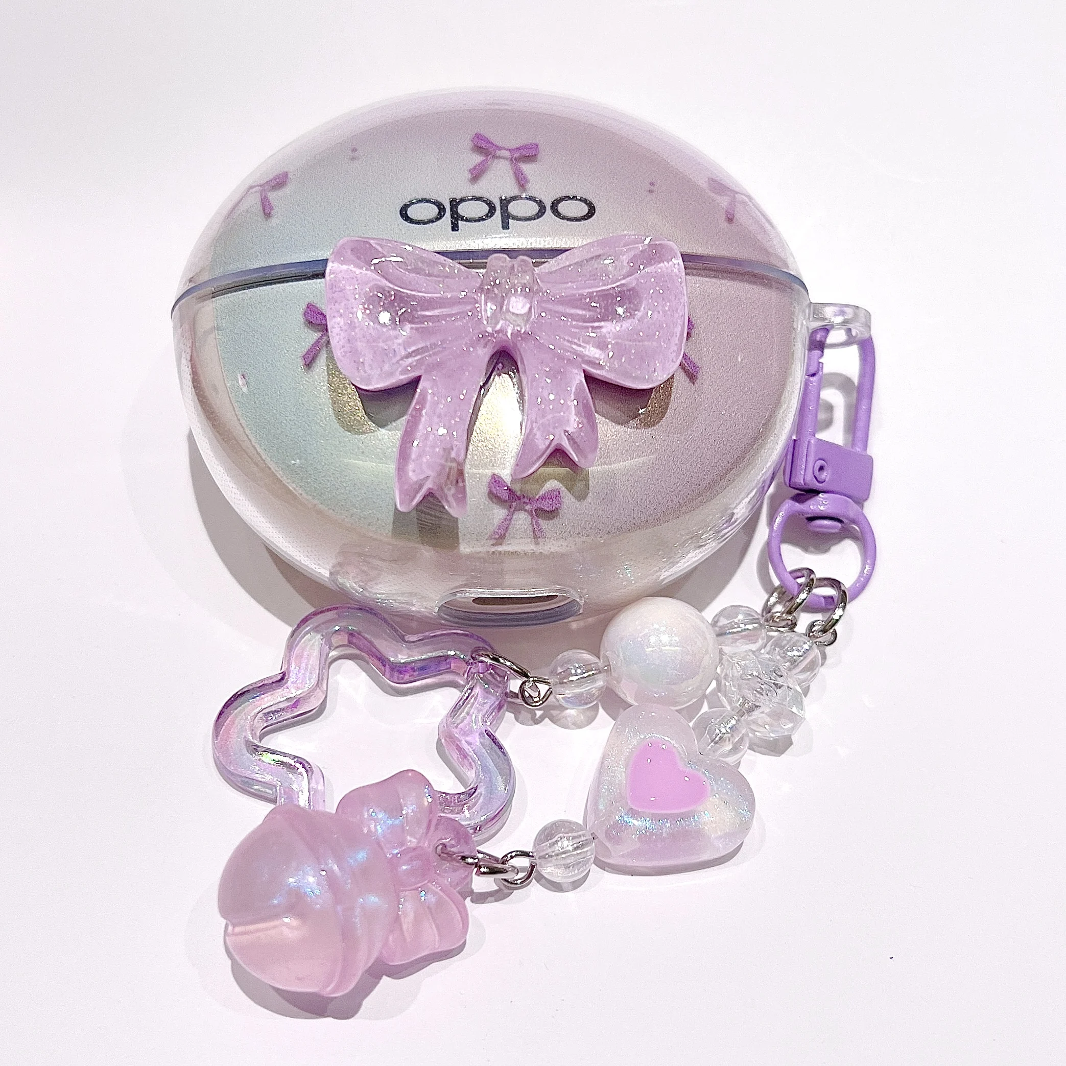 Фото Мягкий прозрачный чехол из TPU для наушников Oppo Enco Air 4 Pro, Air 5 Pro, Air 4i, R4, R3 Pro, Clip2, ударопрочный защитный чехол с брелоком. №5
