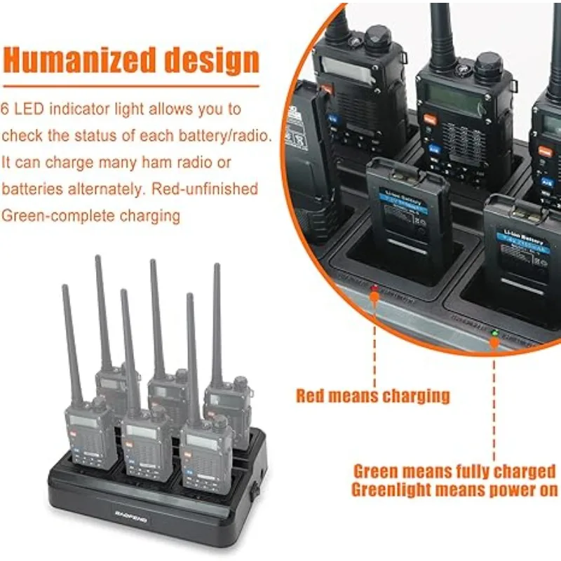 Многофункциональная зарядная станция BAOFENG UV-5R с шестисторонним зарядным