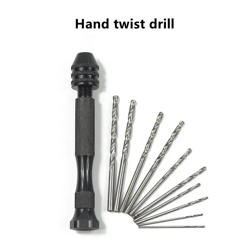 

Small Aluminum Hand Drill Straight Handle Twist Drill High Speed Steel Drilling Rotary Tools Plastic Box Set Hand Twist Drill