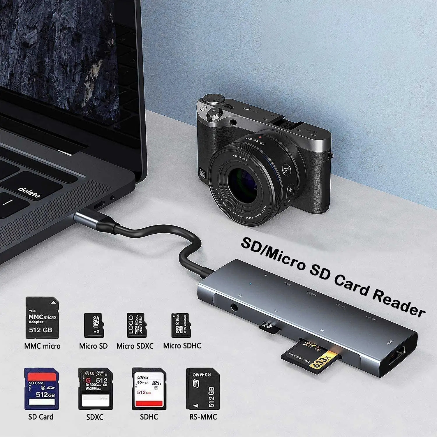 Концентратор USB C для iPad Pro Air 9 в 1 адаптер с 4K HDMI PD зарядкой SD/Micro Card ридер 3 0 5 мм