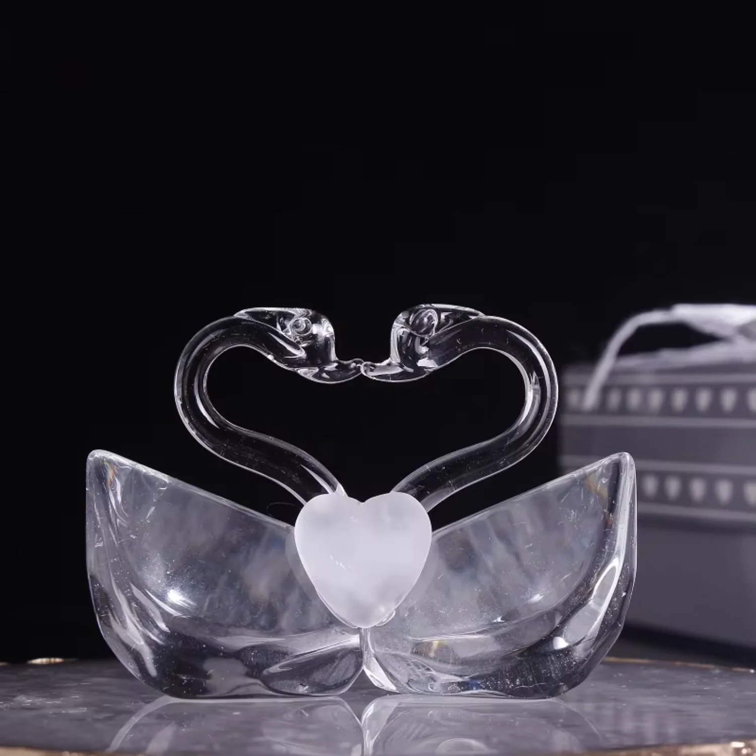 Love Crystal Swan для свадьбы Возвратный мешок кремового торта Большой конттерговый