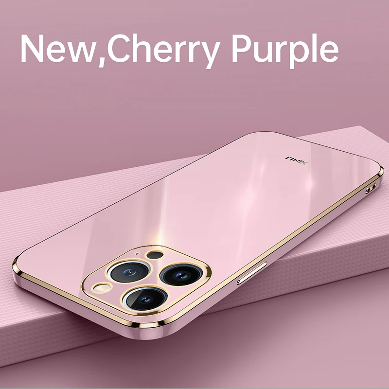 Мягкий чехол из ТПУ с прямыми краями для iPhone 16 Pro Max 14 Plus 15 13 11 12 Mini 13Mini