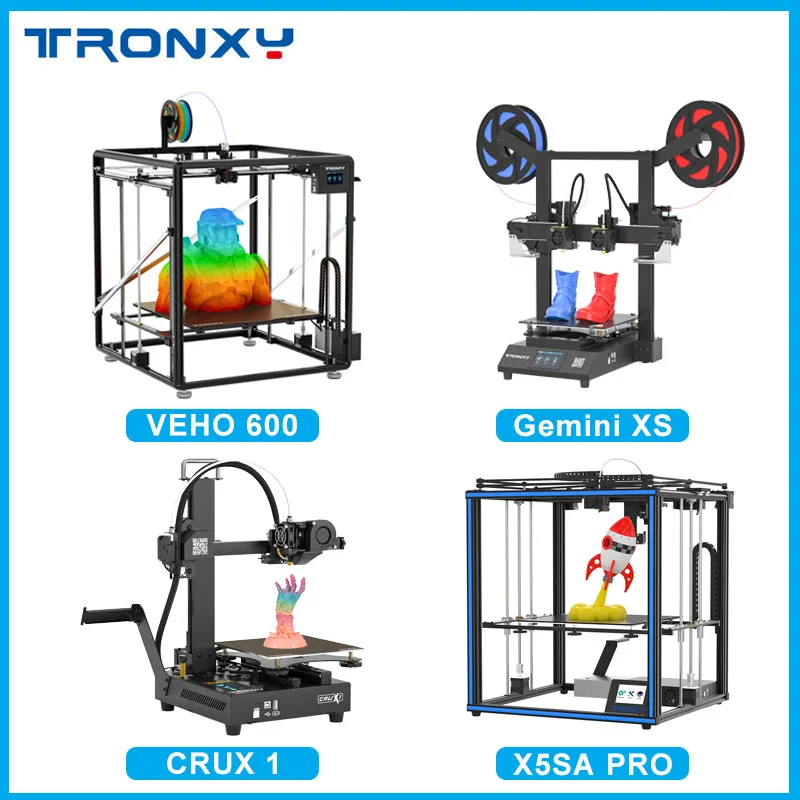 

Tronxy Newest CRUX 1 Gemini XS VEHO 600 3D Printers Machine High Precision Portable 3d Printer X5SA PRO Upgrade Print Kit