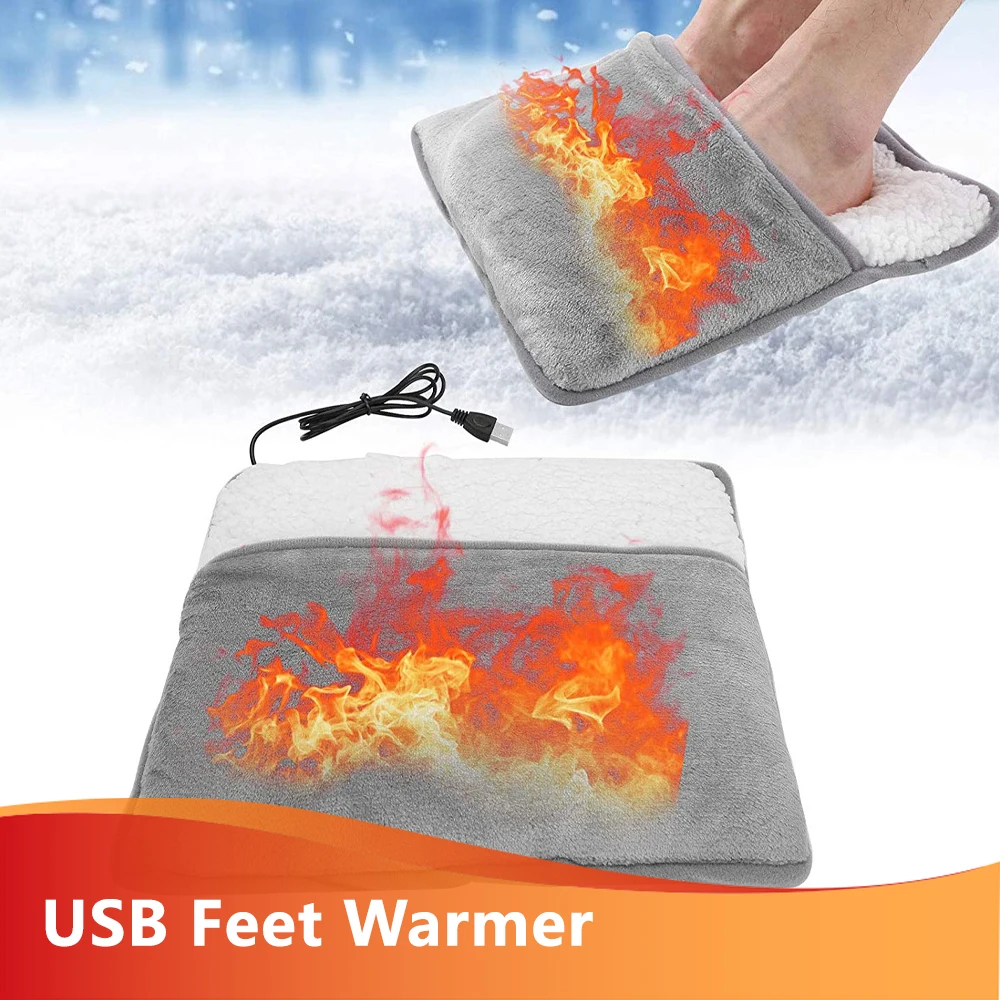 

Electric Feet Warmer Heating Cushion Shoes Feet Heater USB Charging Foot Cover Electric Feet Warmer Pad for Winter Office Home