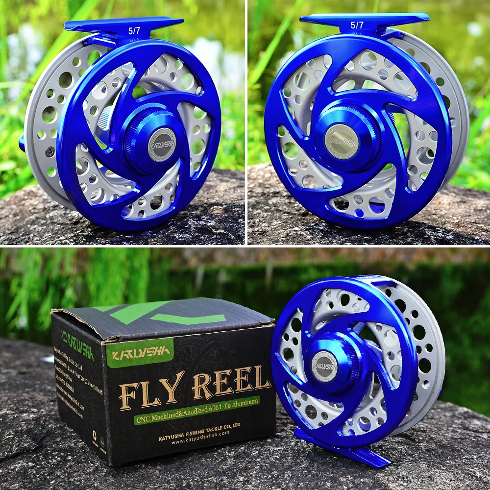 

WH Fly Reel 5/7-7/9-9/10 WT Fly Fishing Wheel Aluminum Fly Fishing Reel CNC Machine Cut Large Arbor Die Casting