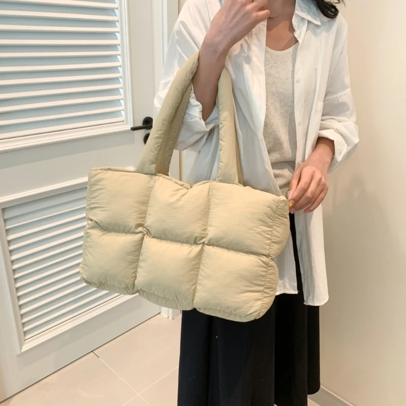 Модная стеганая сумка подмышками большая через плечо для женского зимнего