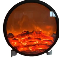 hot sale customized high quality decorative round inserted led electric fireplace