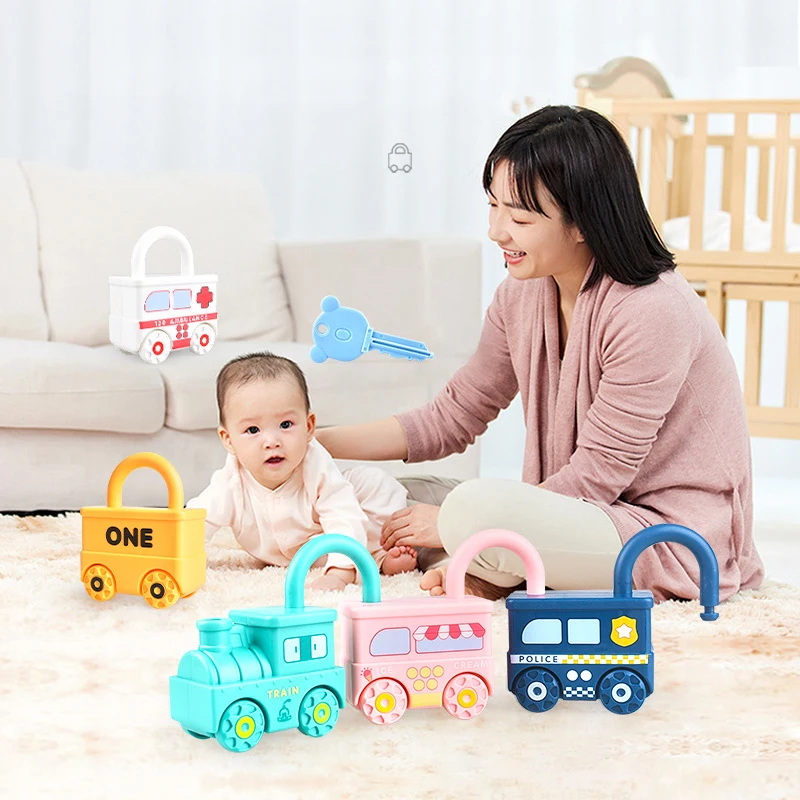 6 шт. детские развивающие игрушки Монтессори с ключами