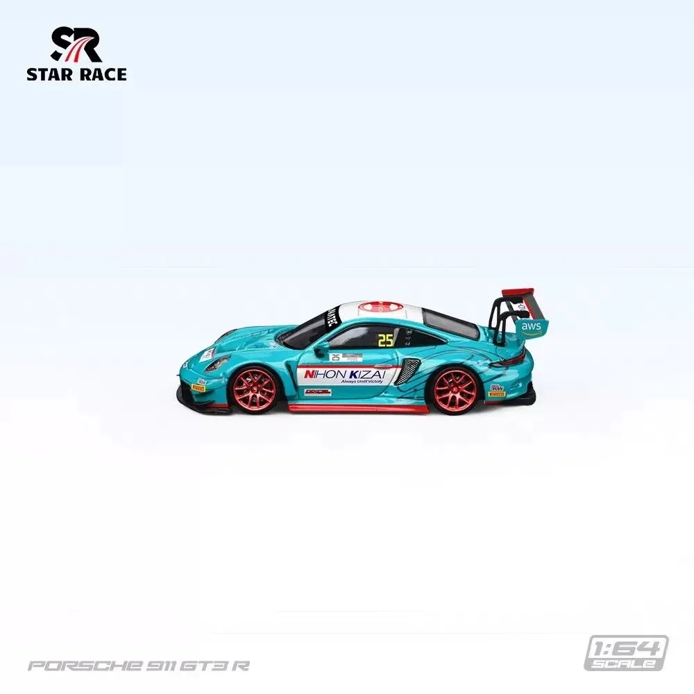 Фото Star Race SR 1:64 Porsche 911 GT3R светло-голубой # 25 литых моделей автомобилей, статическая коллекция, украшение для рабочего стола, идеальный подарок для мальчиков №3