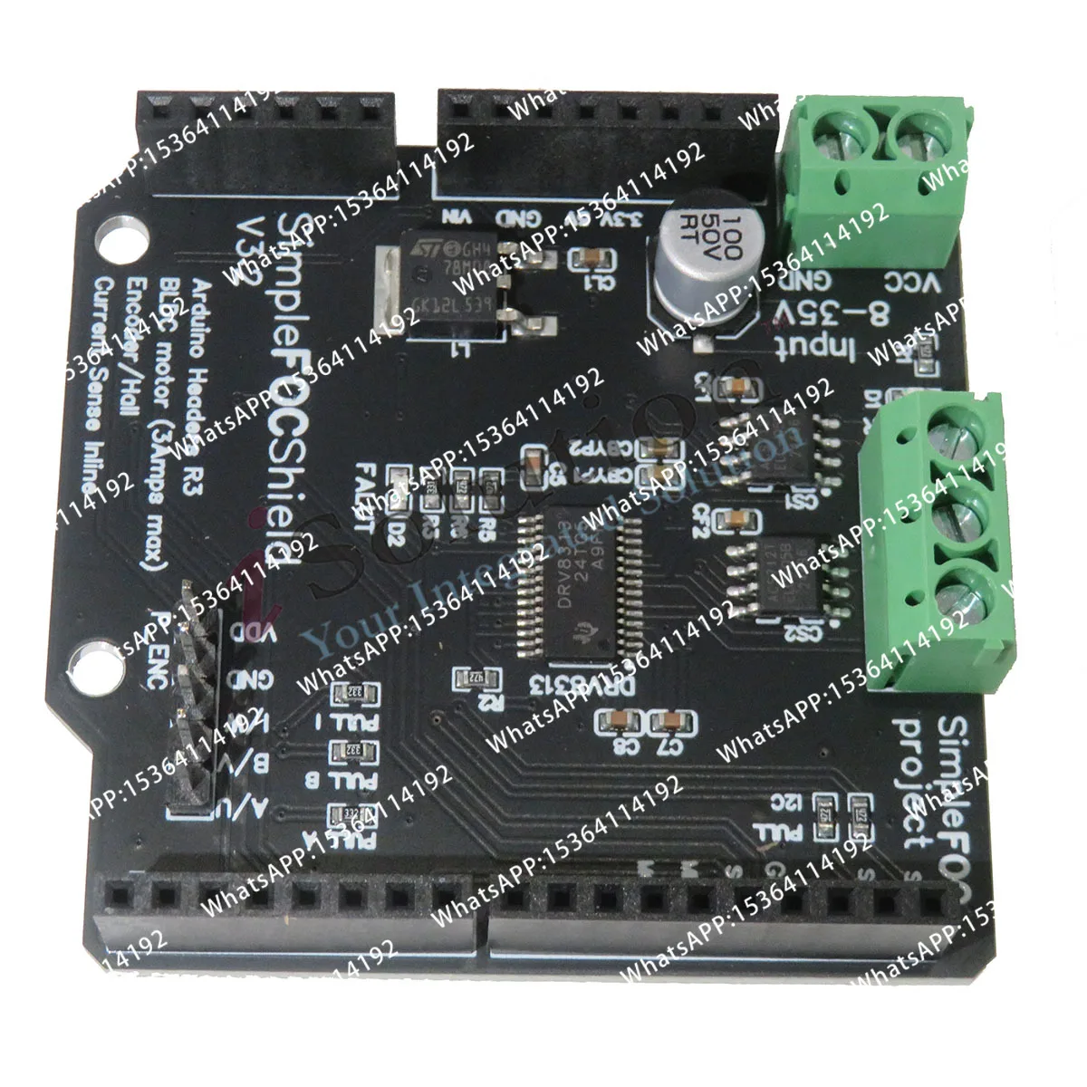 Фото Плата контроллера двигателя SimpleFOC Shield V2.0.4 V3.2 FOC BLDC для Arduino Servo №1