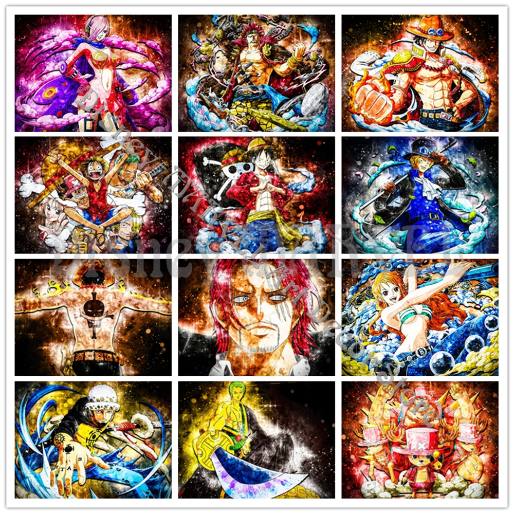 

Bandai Anime One Piece Diamond Painting 5D Diy Cartoon Diamond Embroidery Luffy Zoro Mosaic Cross Stitch Picture Home Decoration