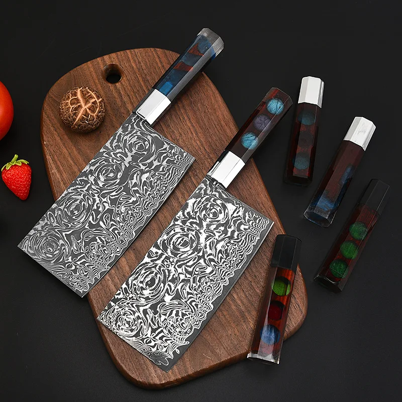 

Slicing Damascus Knife 67 layers 8 Cr15MoV Steel 7 Inch Sharp Chef Cleaver Kitchen Knife For Cutting Vegetable Meat Resin Handle