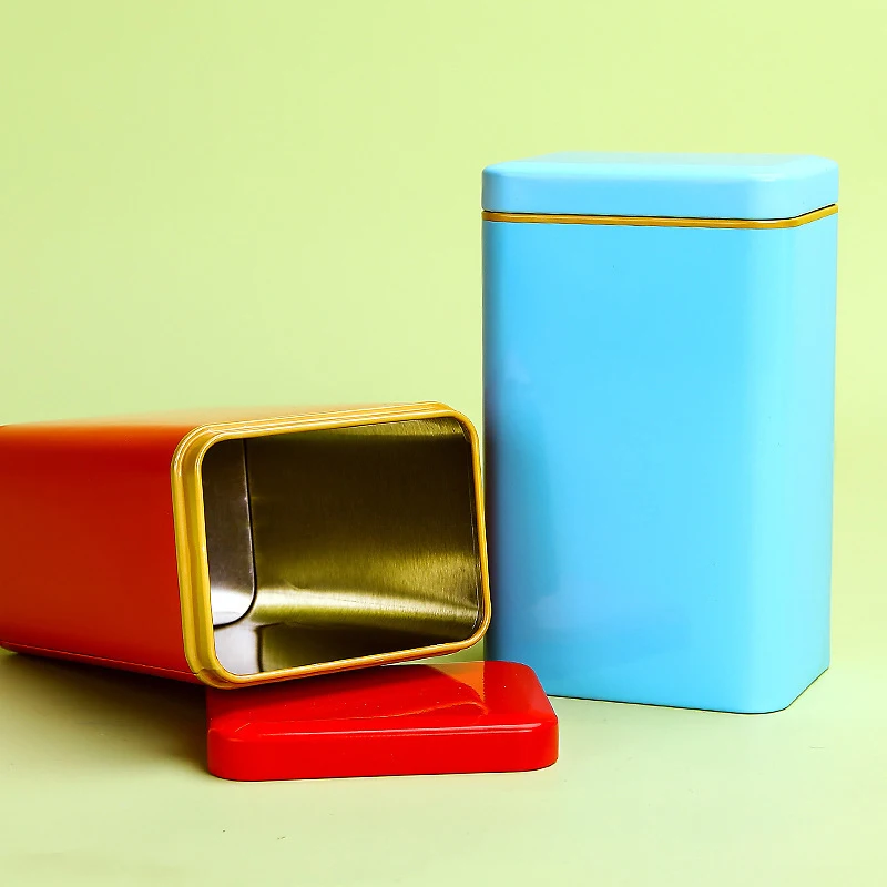 Металлическая квадратная чайная банка в стиле ретро для хранения конфет и еды