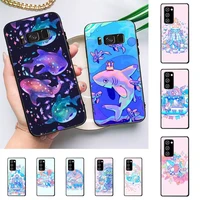 cute shark phone case for redmi 8 9 9a for samsung j5 j6 note9 for huawei nova3e mate20lite cover