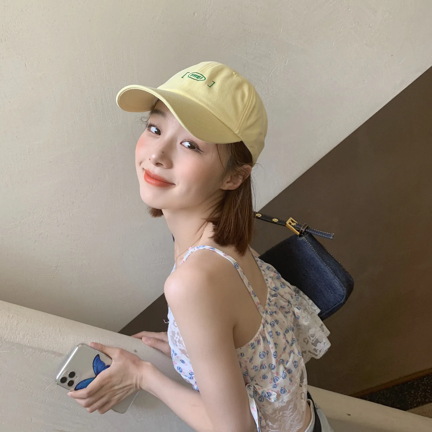 

Xiaoqingxin College Hood Summer Letter Embroidery Duck Tongue Cap Baseball Cap Spring And Autumn Lovely Korean