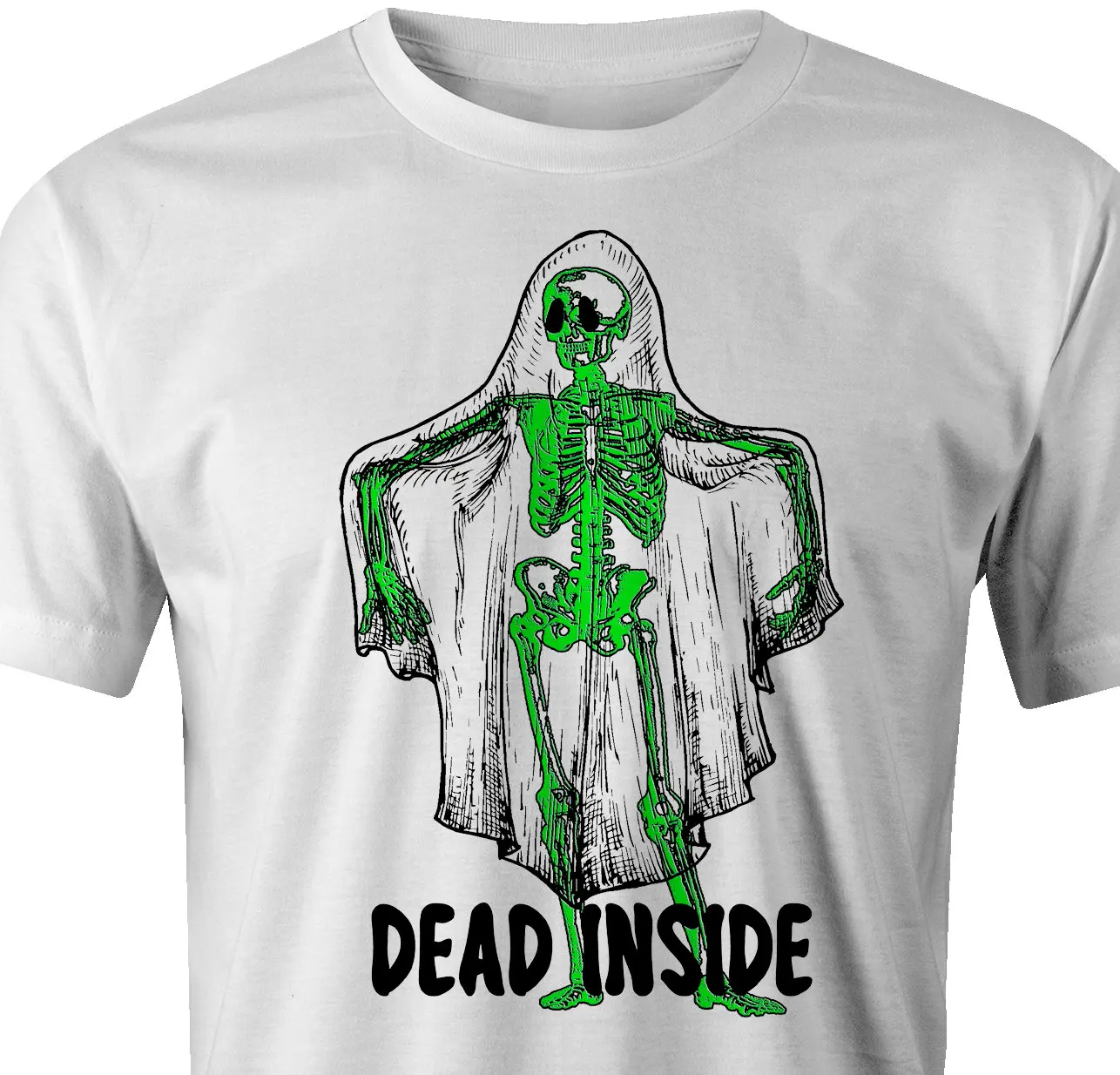Футболка с надписью Dead Inside Skeleton That Lives A Ghost