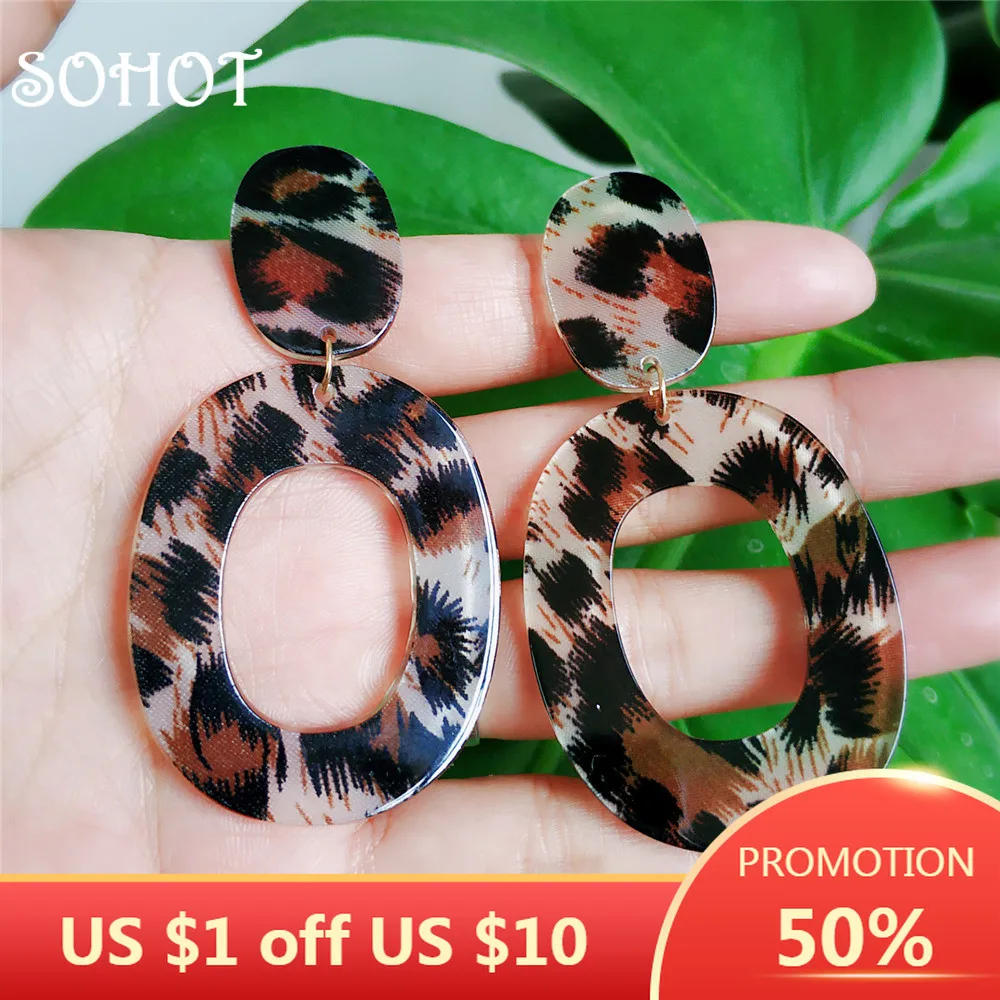 SOHOT винтажные роскошные женские серьги-подвески в стиле бохо, новые высококачественные геометрические ажурные пляжные украшения из уксусной кислоты