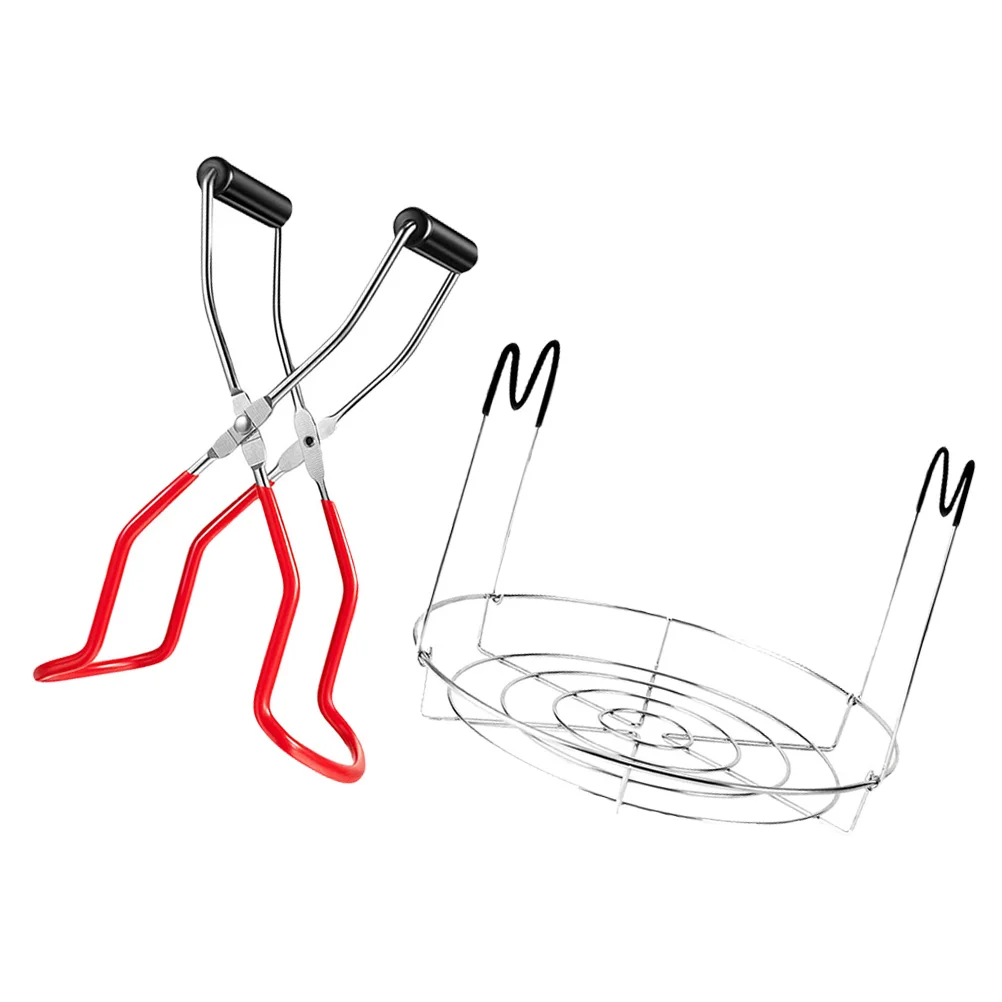 

Canning Rack Jar Tongs Water Mason Canner Hot Clip Bottle Lifting Feeding Canned Supplies Kit Moving Gripper Jars Steamer