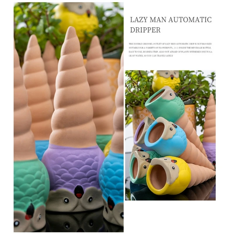 

X6HD 4Pcs Cartoon Owl Automatic Plant Dripper Household Gardening Tool Supplies for Beginners Starter Gardening Lover