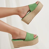 slippers women summer platforms wedge sandals yellow high heel slippers casual wedges shoes sandalias plataforma mujer