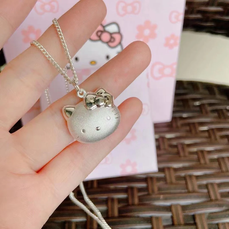 

sanrio Kawaii Hello Kitty Necklace Jewelry Celebrity Pendant Hot Necklace Female Clavicle Chain Necklace Gift for girl women