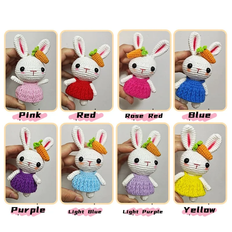 Вязаный крючком Кролик ручной работы сделай сам искусство и поделки с иглами