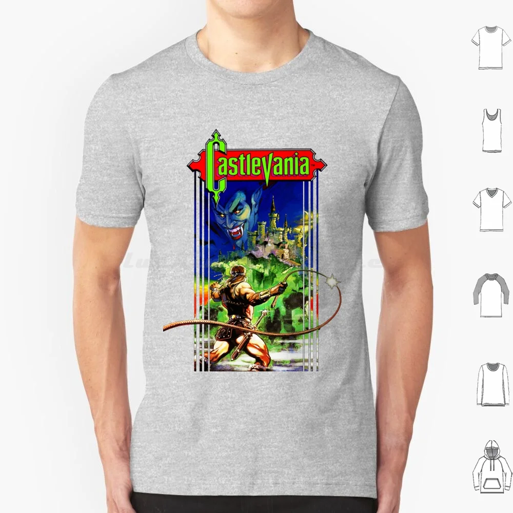 Футболка Castlevania-Classic Nes Box Art хлопковая крутая футболка 6xl Castlevania Simons Quest Draculas Curse Super