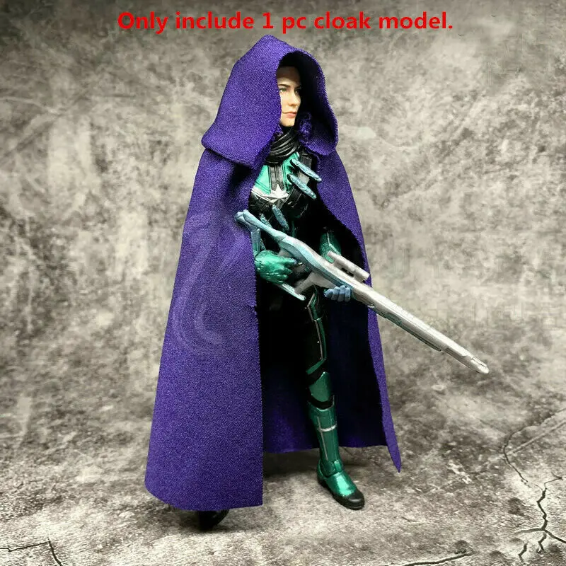 

1:12 Purple Cape Cloak Model with Hat for 6" Action Figure Body Doll