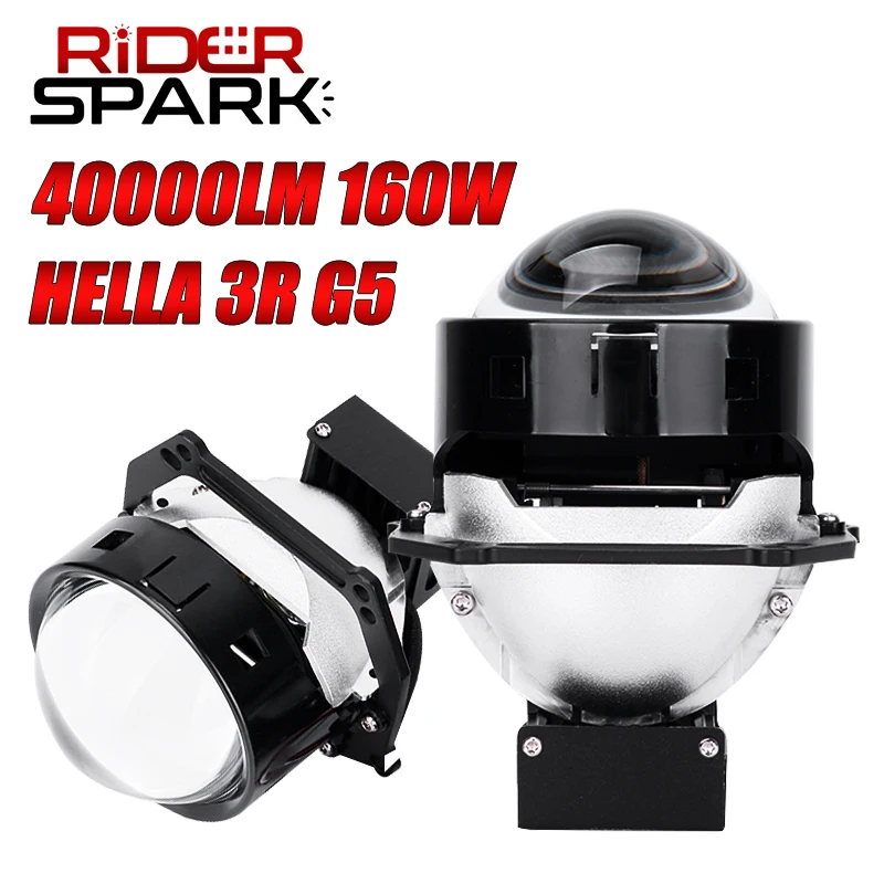 

3.0 inch Bi LED Projector Lenses For Hella 3R G5 40000LM LED Headlights Retrofit Kits Angel Eyes 6000K Spotlight 160W Turbo Fan