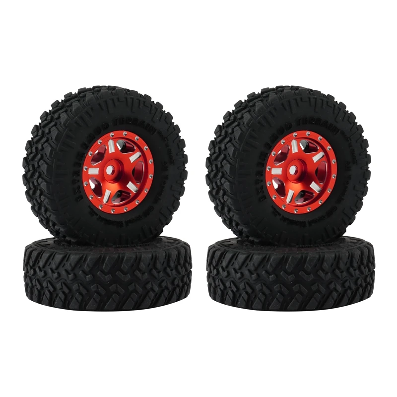 

4PCS 52X17mm 1.0 Beadlock Wheel Rims Tires Set for 1/24 RC Crawler Car Axial SCX24 90081 AXI00001 Upgrade Parts