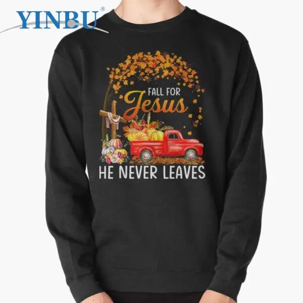 

Пуловер для вечеринки в честь благодарения с изображением Иисуса из «никогда не листьев», худи, свитшоты, модная одежда для мужчин, уличная ...