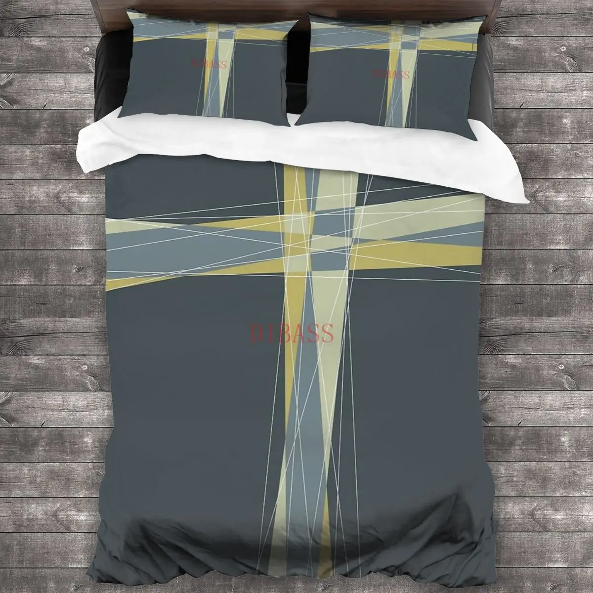 

Shards Gold And Gray Soft Microfiber Comforter Set with 2 Pillowcase, Quilt Cover With Zipper Closure King Size Comforter Cover