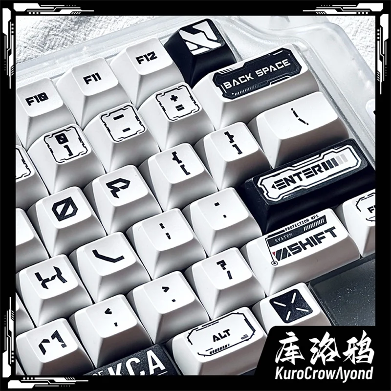 PBT Keycap KBT KWT Черно-белая технология 142 клавиши/набор KCA Profile DIY Custom Desigh ISO Enter для