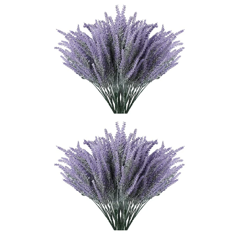 

Artificial Lavender Flowers 16Pcs Fake Plants With Faux Plastic Wedding Bouquet For Table Centerpieces Home Decor